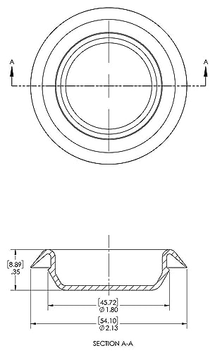 Image of Caplugs BP-SI-416-2 BP Series - Plastic Button Plug with Recessed Type Heads, 300 Pack, Black LD-PE, Hole Size 1.75 inch Metal Thickness .02-.10 inch, Sheet Metal, Auto Body, Refrigerators (QSI416-2Q1)
