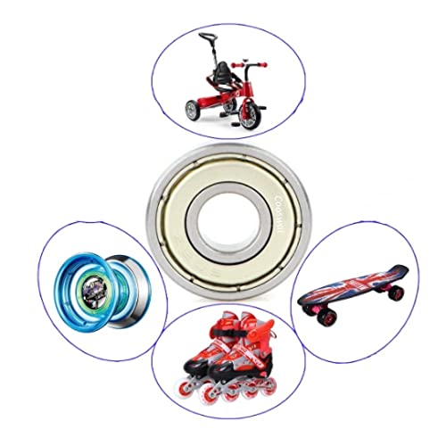 Miniatura 6 de Bearings 608zz - Rodamiento de bolas de ranura profunda, rodamientos axiales de hoja de sierra de banda de madera, 0.315x0.866x0.276 in, Cooswai