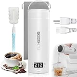 Hervidor de Agua Electrico Portatil,500ML Termo Electrico,Control de Temperatura NTC y Protección...