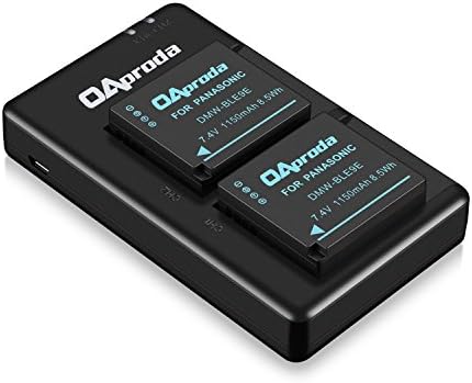 OAproda 2 Pack DMW-BLE9, DMW-BLG10 Battery and Rapid Dual Micro USB Charger for Panasonic DMW-BLG10 and Lumix DMC-GX85, DMC-GX9, DMC-GX80, DMC-GX7, DMC-ZS200, DMC-ZS100, ZS70, ZS60, DMC-GF3, GF5, GF6