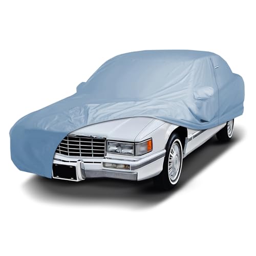 Image of iCarCover Premium Car Cover for 1989-1993 Cadillac DeVille Sedan Heavy Duty Waterproof All-Weather Automobiles Custom Fit Indoor Outdoor UV Snow Protection Covers with Straps and Bag