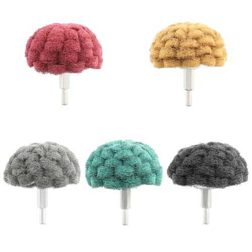 Shineboc 5Pcs Dome Sanding Mop Buffing Wheel with Mushroom Grinding Head for metal aluminum, stainless steel, jewelry, wood