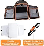 45x28x28cm Porte-animaux extensibles pour chats et chiens jusqu'à 6kg, TSA Airline approuvée, Accessoire en alliage, Cat Carrier souple avec tapis de laine amovible, Transporteur de voyage collapsible pour Cat