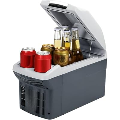 JOYFRIGO Car Refrigerator, 12V 8 Quart Portable Car Cooler,9 Liter Capacity, 12V Refrigerator, Electric Cooler, Personal Thermoelectric Cooler/Warmer for Camping, outdoor, 12v Plug in Cooler