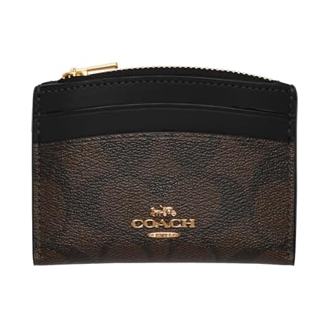 Coach Women's Signature Card Case with Zipper Cover