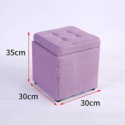 Tabouret de rangement compact en lin blanc pour ranger et gagner de l'espace