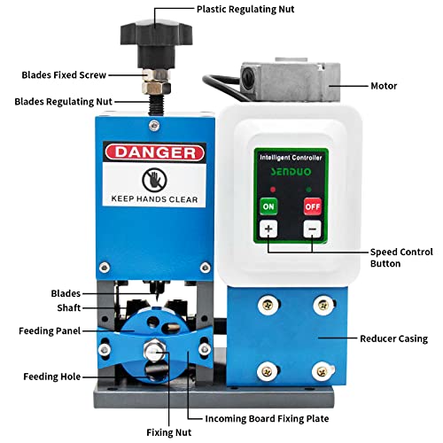 Senduo Adjustable Speed Wire Stripper Machine,Wire Strippers 0.06"-1.57" Diameter,With 6 Different Wire Feed Holes,Automatic Wire Stripper 500W Motor,With Replacement Blades #TOP1