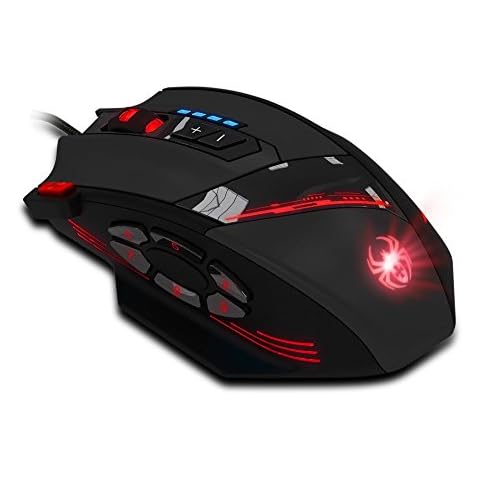 Dland 12 programmierbare Tasten LED Optical Professionelle High Precision USB verdrahtete Spiel-Mäusemäuse Cover