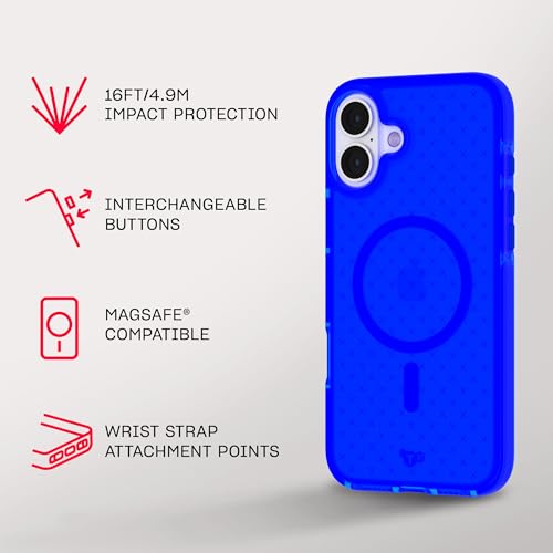 Image of Tech21 EvoCheck for iPhone 16 Plus - Compatible with MagSafe - Impact Protection Case - in Cobalt Blue