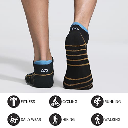 Image of Lapulas Athletic Running Ankle Socks, Low Cut Cushioned Anti-Blister Tab Sports Socks Men Women 6Pairs