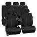 FH Group PU008BLACK115 Full Set Seat Cover (Perforated Leatherette Airbag Compatible and Split Bench Ready Black)