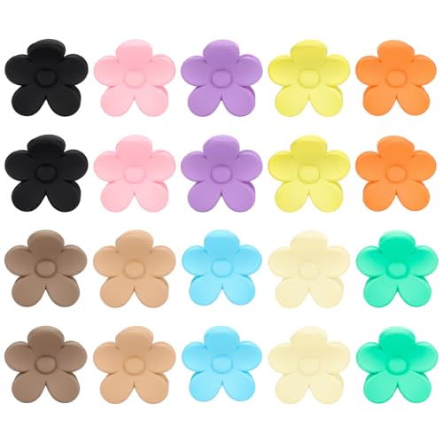 20 Pinzas de Plástico para Cabello con Flores Pequeñas miniatura 1