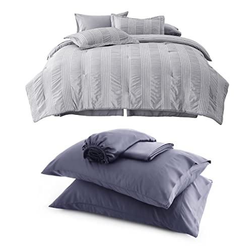 Bedsure Full/Queen Comforter Sets With Cooling Sheets Set, 11 Pieces Bedding Sheets,Soft, Breathable, Deep Pocket #TOP26