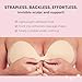 Hollywood Fashion Secrets Adhesive Strapless Bra – Reusable Sticky Bra for Backless & Strapless Dresses, Seamless Invisible Push Up Lift Support Beige