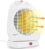 Comfort Zone CZ50 750/1500-Watt Fan-Forced Oscillating Electric Portable Heater with Adjustable Thermostat, Built-in Overheat Sensor, Safety Tip-Over Switch, and Heat Resistant Housing, White