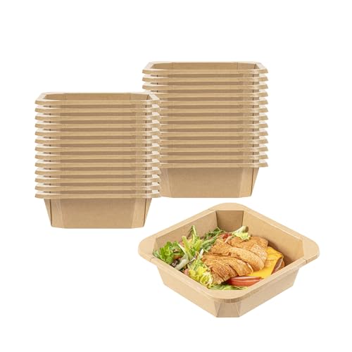 Restaurantware 34 oz Octagonal Kraft Paper Take Out Containers, 25 Count