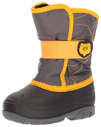 Kamik Boys' Snowbug3 Snow Boot, Charcoal/Yellow, 9 Medium US Toddler