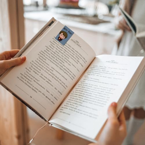 Image of Dia & Tia - 8 Elegant & Durable Themed Magnetic Bookmarks Set � Nature, Fantasy, Inspirational Quotes, and More | Perfect for Book Lovers, Students, and Gift Ideas (Harry Potter, Large - 5x15 cm)