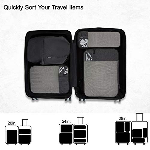 Image of Compression Packing Cubes for Suitcases, BAGSMART 6 Set Travel Organizer Cubes for Travel Essentials, Expandable Luggage Suitcase Organizer Bags Set, Lightweight Packing Organizers as Travel Accessories for Women / Men, Black, 4 PCS, 4 PCS