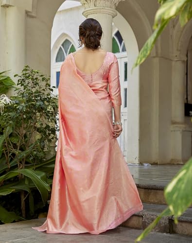 Image of Yashika Women's Trendy Pure Banarasi Kanjivaram Saree with Blouse Material