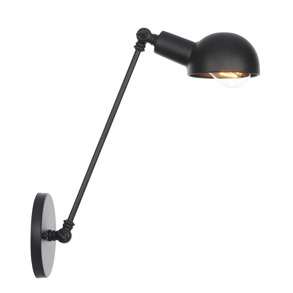 FYZDLAOR Wrought Iron Long Arm Sconces,Hardwired Industrial Wall Sconce,for Kitchen Bedroom Doorwayaisle Stairs Corridor Balcony Restaurant Bar (E27)