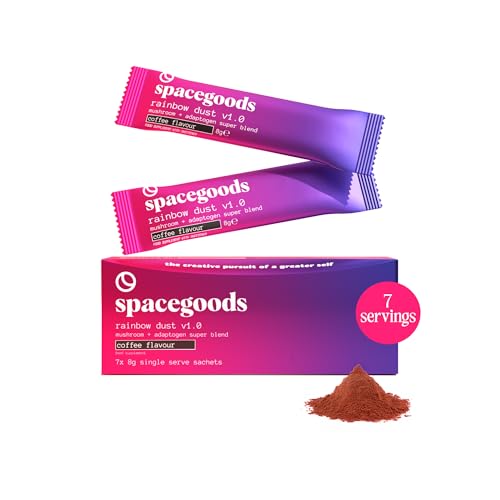 Spacegoods Rainbow Dust 7 Day Sachet Pack | Flavoured Mushroom Coffee | 120mg of Natural Caffeine | Lions Mane, Chaga, Ashwagandha & Vitamin B5 | Sharper Focus, Energy & Calm | Coffee