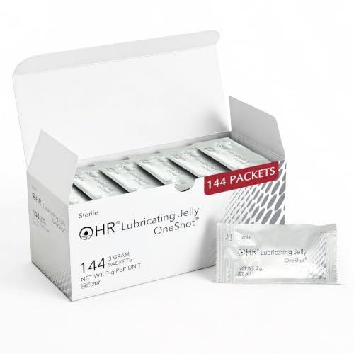 Image of HR Lubricating Jelly, Sterile, Medical & Home Use, 3 g Packets | Single-Use Foil Packs | Water-Soluble | Non-Greasy | Non-Staining | Latex-Free | Clear & Odorless | for Catheter & Exam