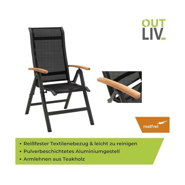 OUTLIV. Klappsessel Alpha Aluminium Teak Anthrazit