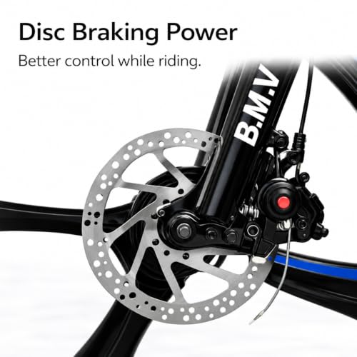 Image of X6 Series 21-Speed Gear Cycle for Men | Foldable 26-Inch Bicycle with Alloy 6-Spoke Mac Wheels, Dual Disc Brakes & Dual Suspension | City & Off-Road MTB Bike (Black 6 Spoke)