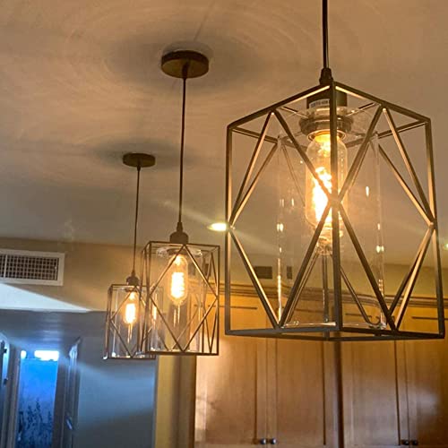 Éclairage en verre de bar à feu d'art en fer au design rustique soigné