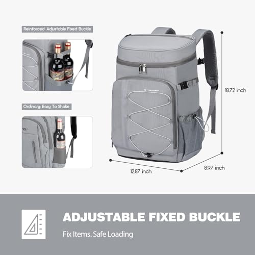 Image of Maelstrom 35 /50Can Insulated Cooler Backpack, Leakproof Soft Lunch Ice Bag | 16h Cold,Multi-Pockets,Survival Whistle,Ergonomic Breathable Padding. Perfect For Camping, Hiking, Fishing, Travel, Outdoor