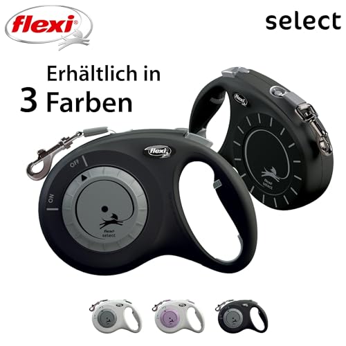 flexi® Select M Gurt 0-7 m schwarz, Roll-Leine für Hunde bis 25 kg