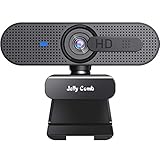 HD Webcam with Privacy Shutter, Jelly Comb 1080p Streaming Web Camera Autofocus, Computer Webcam with Microphone for Skype, Video Calling, Conferencing, Recording