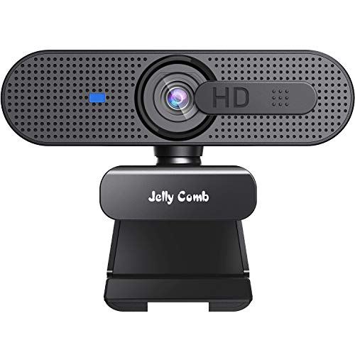 HD Webcam with Privacy Shutter, Jelly Comb 1080p Streaming Web Camera Autofocus, Computer Webcam with Microphone for Skype, Video Calling, Conferencing, Recording