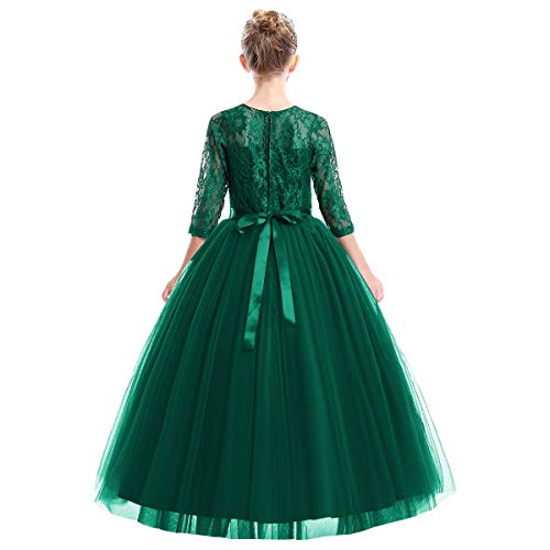 Robe princesse en tulle vert 2-3 ans pour cérémonie et mariage chic - 3