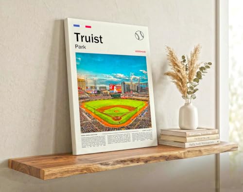 TruistPark Stadium Poster (L24 xW16 Canvas) Atlanta Bay Ballpark Wall Art Print, Braves Retro Retro Sports Poster, Gift for Baseball Fans Supporters by Generic - Used condition - Image 5