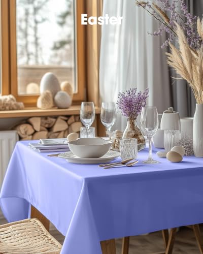 Image of Pureegg Premium Use and Throw Table Covers 20 Pack 54x108 Inch Black for Rectangular Tables, Lavender