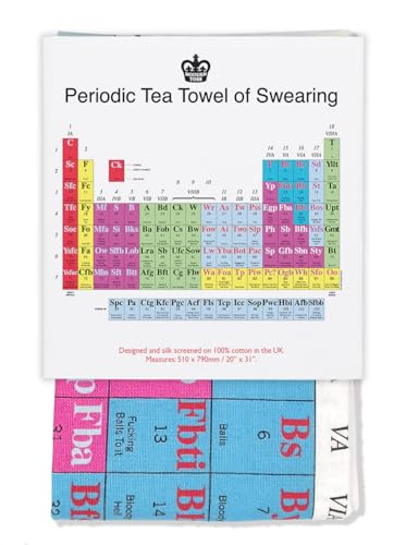 Modern Toss Gifts | Funny RUDE Hilarious | Periodic Table of Swearing Tea Towel
