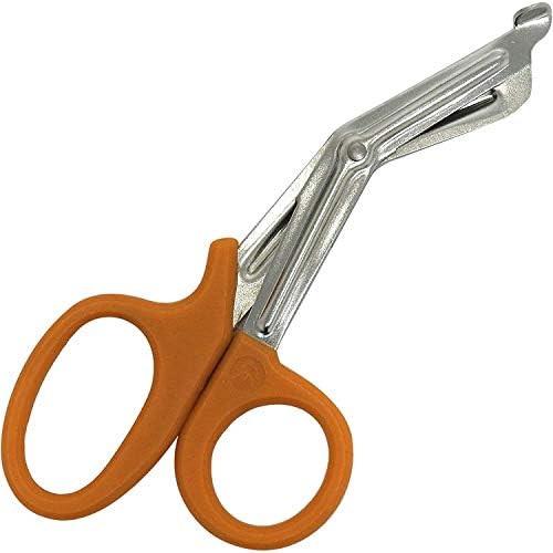 ABE First Aid Tuff Cut Utility Scissors 7.5'' Stainless Steel Medical Bandage Scissors EMT Shears for Emergency Supplies (Black)