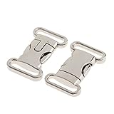 Material: Edelstahl B Baosity 2 Stü Metall Klickverschluß Klippverschluss Steckschließer Release Schnalle - Silber, 3,5x2,0cm