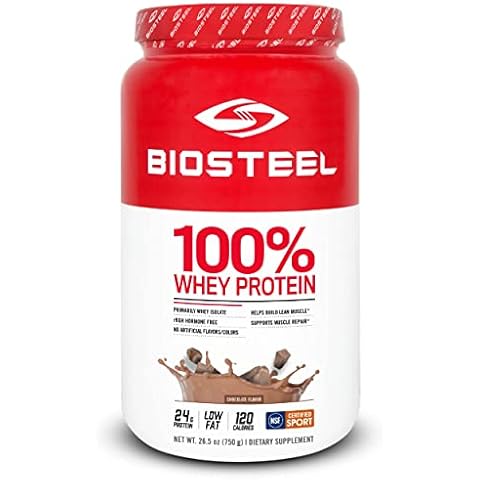 BIOSTEEL 100% Whey Protein Powder, rBGH Hormone Free and Non-GMO Post Workout Formula, Chocolate, 25 Servings Cover