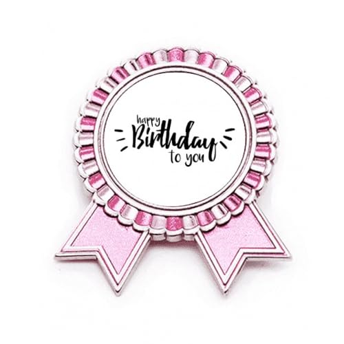 Broche Happy Birthday To You rose en métal pour sublimer vos photos de fête d'anniversaire