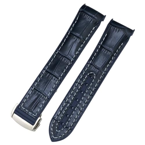 Bracelet montre caoutchouc nylon bleu anti humidité pour Seamaster 300