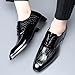Men's Retro Leather Print Plain Toe Business Oxfords Fashion Lace Up Pointed Toe Slip On Derby Formal Dress Shoes for Work Party Wedding (Black,8.5)