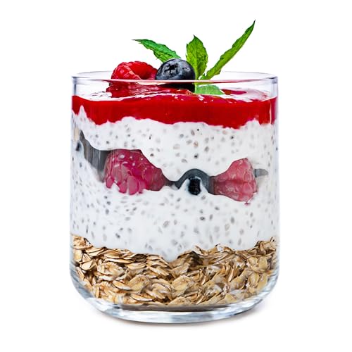 KONZEPT Dessertgläser 12-teiliges Set aus Glas, kleine Gläser für Nachtisch, perfekt für Tiramisu, Panna Cotta, Pudding, Joghurt-Müsli und Schichtdesserts