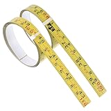 2 Pcs Steel Self-Adhesive Measuring Tape, Imperial & Metric Tape Measure Sticker Ruler Left to Right and Right to Left Stick on Tapes Measures 1/2 Inch Peel Stick Tapes Measure for Saw Drafting 39Inch