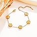 Clover Bracelet Set for Women-18K Gold Plated Lucky Flower Bracelets Stainless Steel Gold Flower Trendy Jewelry Gifts