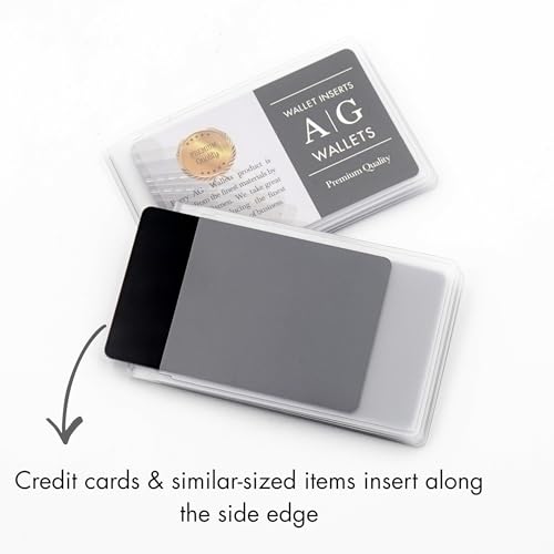 Image of AG Wallets Set of 2 Premium Clear Wallet Inserts - Durable Vinyl Card & Photo Holders, Multiple Styles for Bifold, Trifold & Checkbook Wallets (Bifold 6 Page)