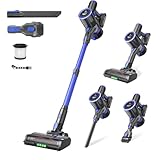 Cordless Stick Vacuum Cleaner: 550W 50KPA 45Mins with Powerful Suction, Self-Standing Lightweight Wireless Rechargeable Handheld Vacuum with Touch Screen for Home Pet Hair/Carpets/Floors