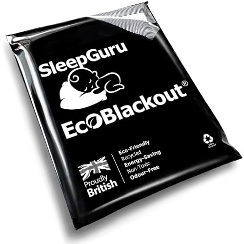 SleepGuru EcoBlackout | 100% Blackout Blind | Baby-Safe Odour-Free No Harsh Chemicals | Eco-Friendly Recycled Material | Energy-Saving Cooler Summer Warmer Winter | Fits Any Window No-Drill Stick-On